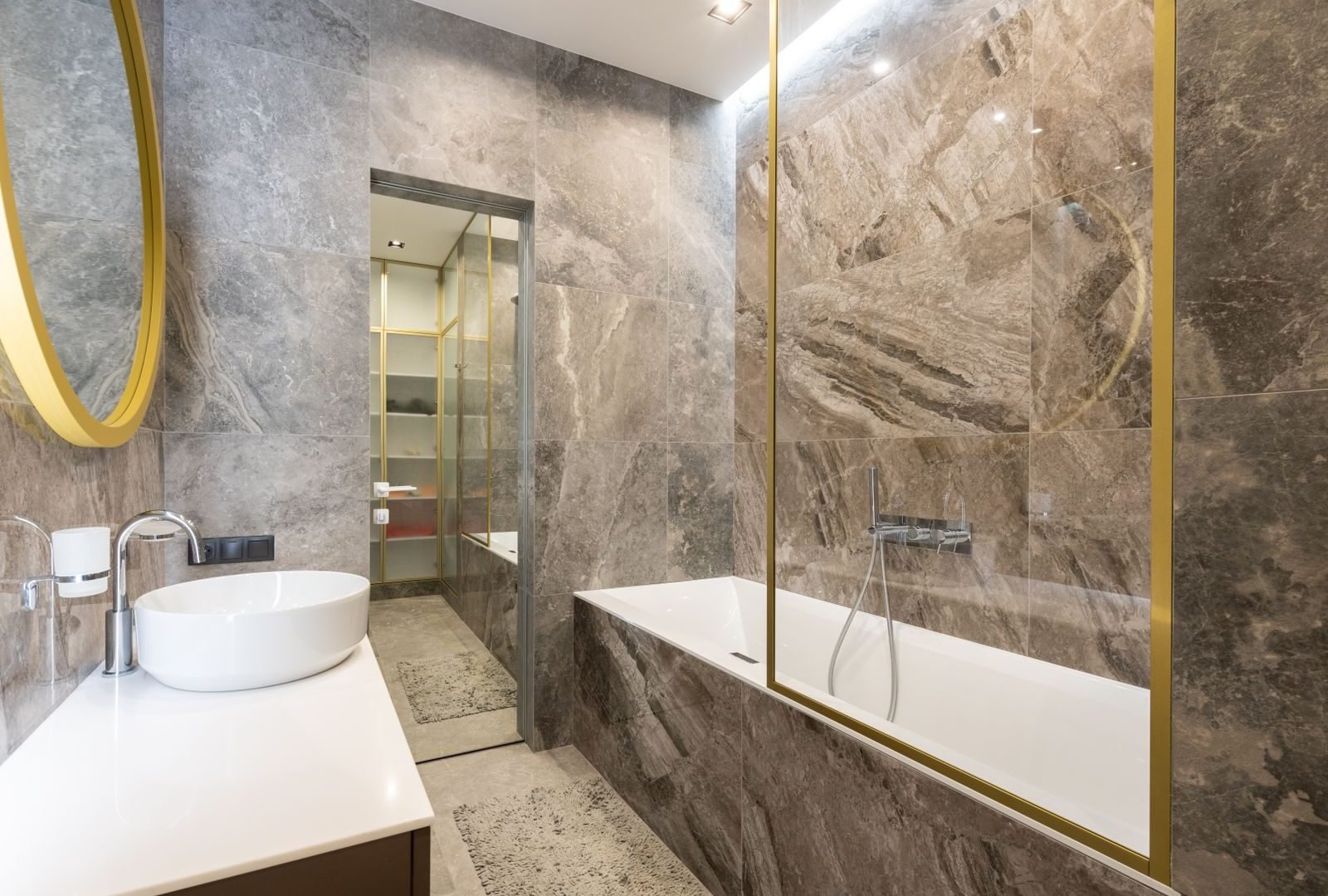 Hotel bathroom vanity counter